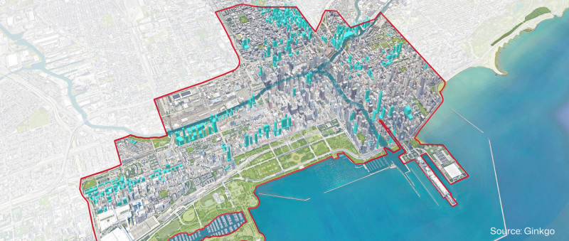 Chicago Area Plan EAST VIEW Source Ginkgo