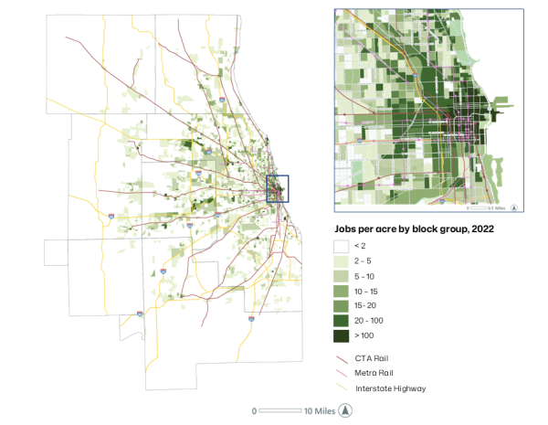 CMAP REC Jobs per Acre by Block Group